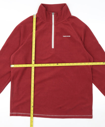 Craghoppers Mens Red 1/2 Zip Fleece Sweatshirt Size L Outdoor Pullover