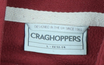 Craghoppers Mens Red 1/2 Zip Fleece Sweatshirt Size L Outdoor Pullover