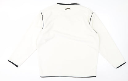 Slazenger Men's White XL Fleece V-Neck Pullover Sweatshirt