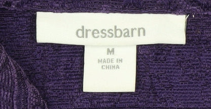Dressbarn Women's Purple Zip Front Classic Jacket Size M Polyester Blend