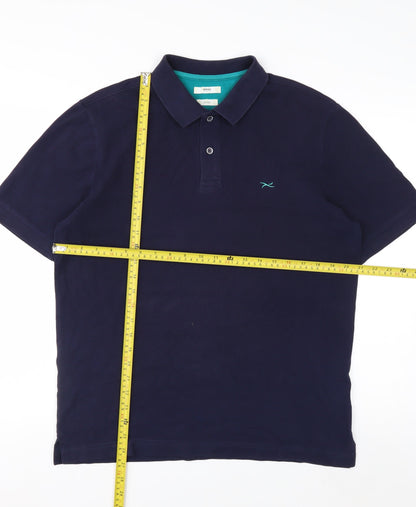 Brax Men's Blue Hi-Flex Cotton Polo Shirt Size M