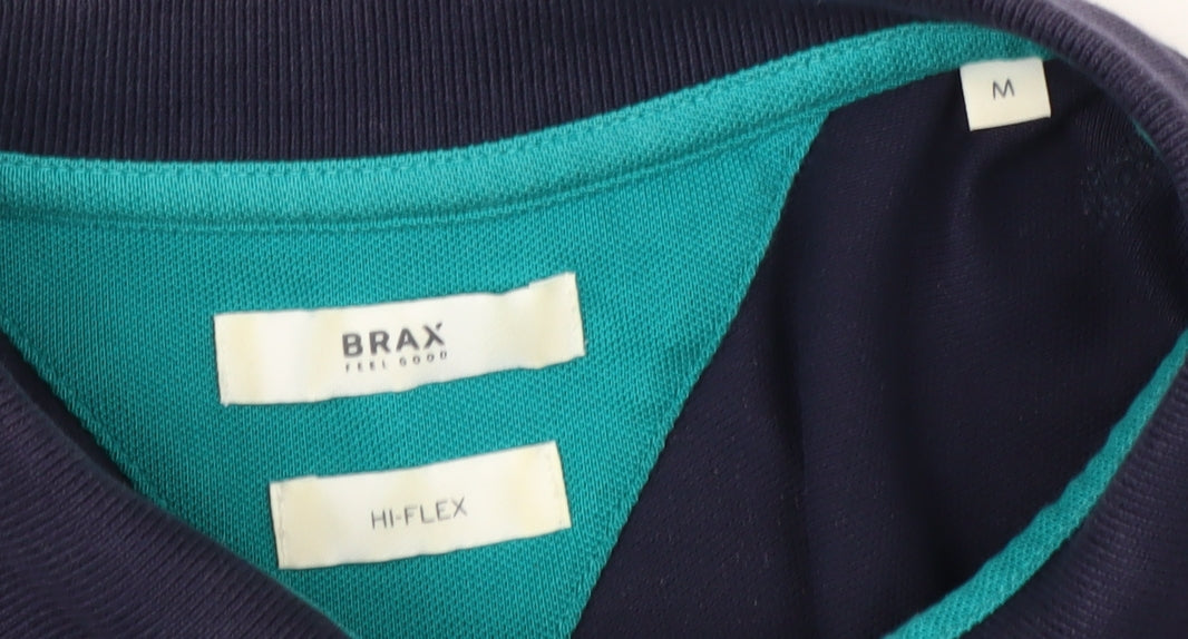 Brax Men's Blue Hi-Flex Cotton Polo Shirt Size M