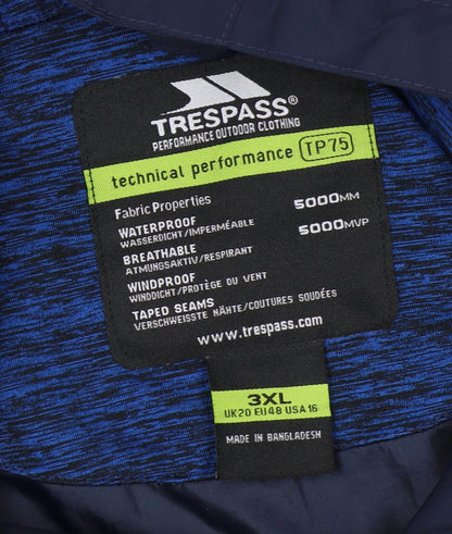 Trespass Men's Blue 3XL Waterproof Windproof Hooded Jacket