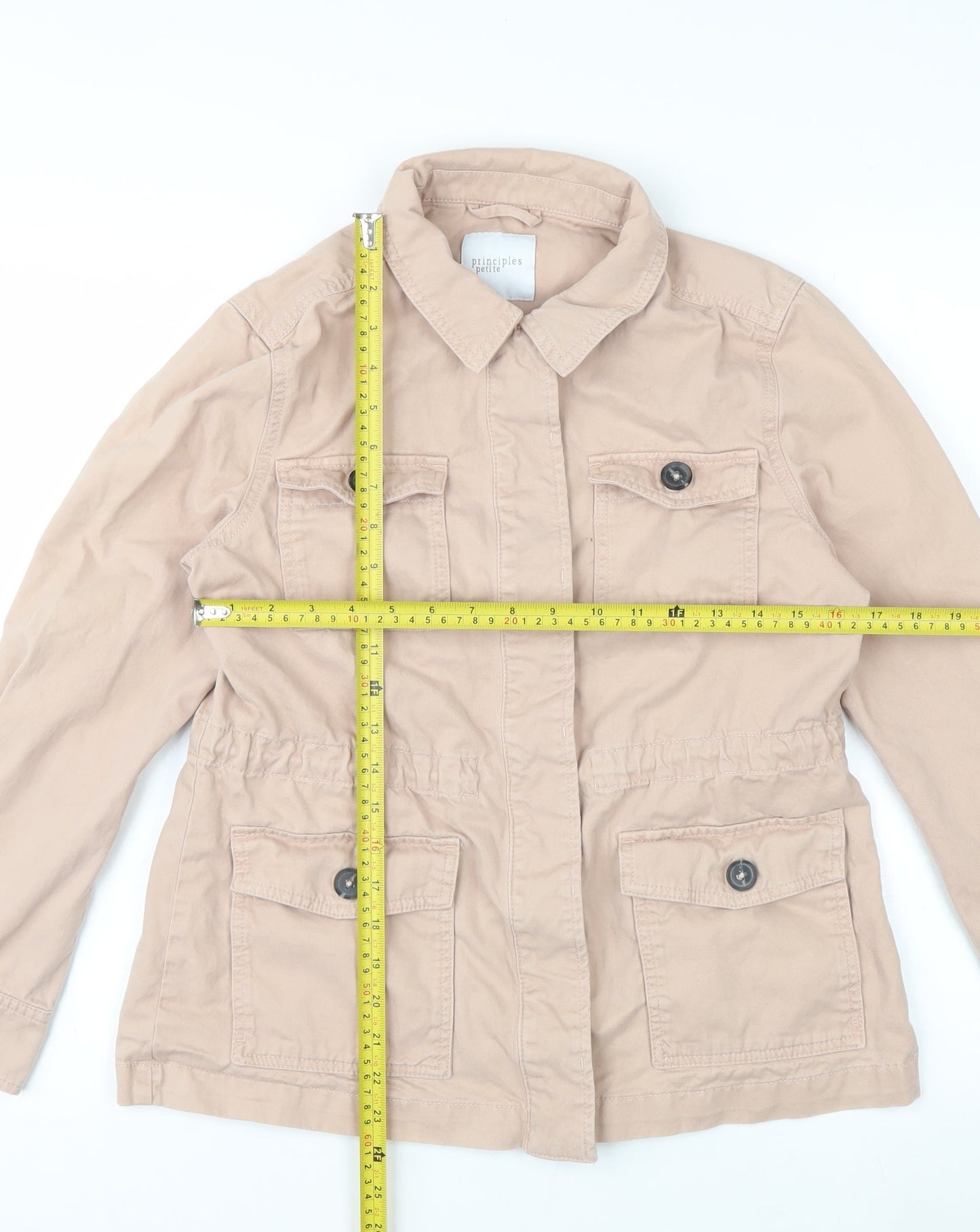 Principles Women’s Beige Petite Size 10 Cotton Military Jacket