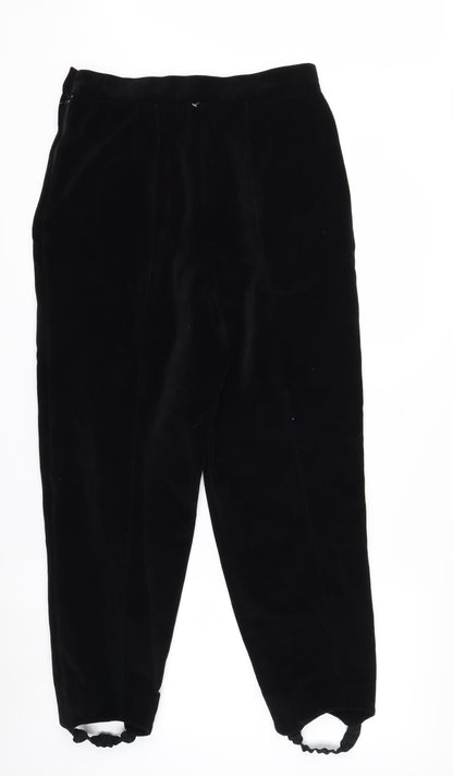 Liz Claiborne Women Black Velvet Stirrup Trousers Size 12 Classic Fit