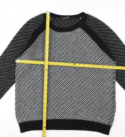 Marks and Spencer Women’s Black Knit Geometric Jumper Size 14