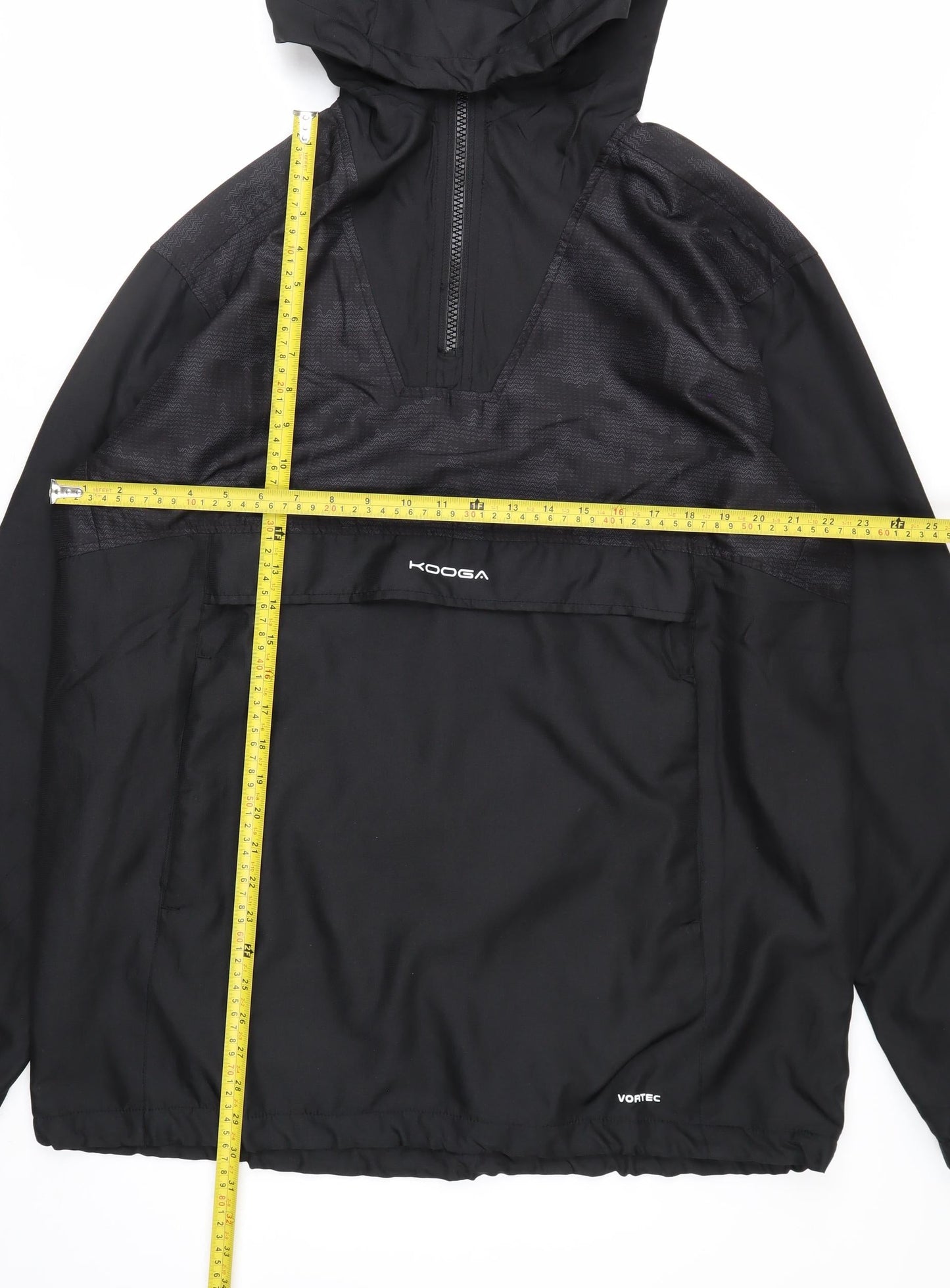 Kooga Men's Black L Hooded Windbreaker Jacket Polyester Sportswear