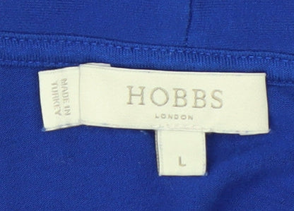Hobbs Women Blue 3/4 Sleeve V-Neck Jersey Blouse Size L