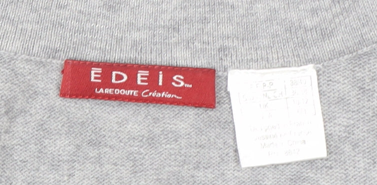 Edeis La Redoute Women's Grey Cotton V-Neck Sleeveless Vest Size 12