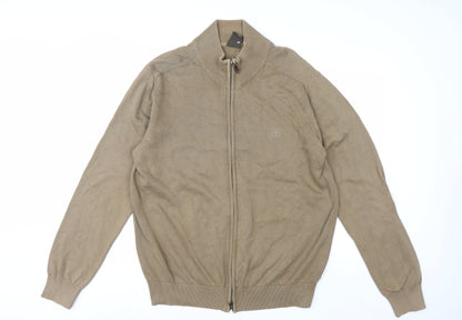 Timberland Men’s Beige Cotton Full Zip Jumper XL Regular Fit