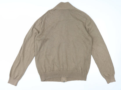 Timberland Men’s Beige Cotton Full Zip Jumper XL Regular Fit
