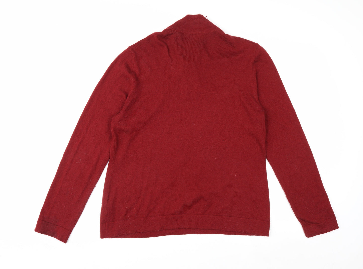 Hobbs Women's Red Long Sleeve Jumper L Viscose Wool Cashmere Blend