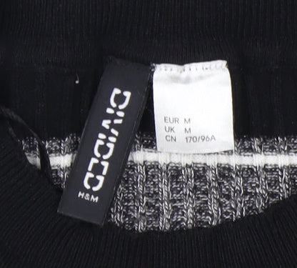 H&M Women’s Black & White Striped Long Sleeve Knit Top Size M