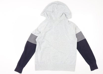 Tommy Hilfiger Womens Grey Full Zip Hoodie Size M Cotton
