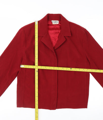 Clio Petites Women's Red Short Jacket Size S Petite Lined Polyester