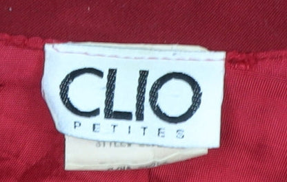 Clio Petites Women's Red Short Jacket Size S Petite Lined Polyester