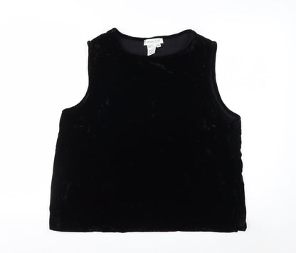Coldwater Creek Women Black Velvet Sleeveless Tank Top 18 Plus