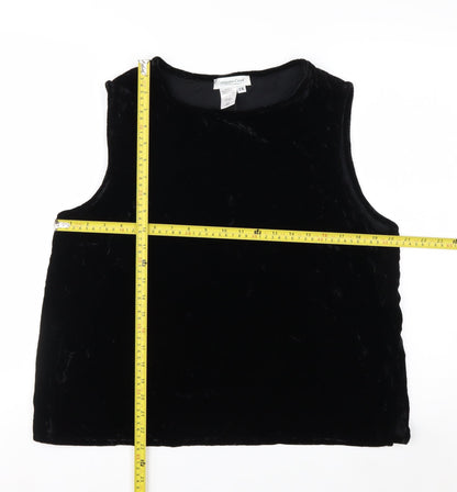 Coldwater Creek Women Black Velvet Sleeveless Tank Top 18 Plus