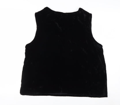Coldwater Creek Women Black Velvet Sleeveless Tank Top 18 Plus