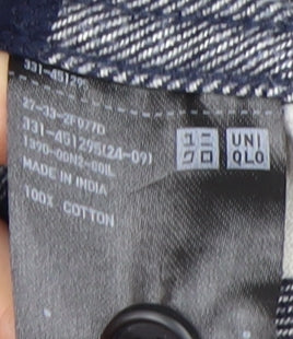 Uniqlo Men's Blue Check Flannel Button-Up Shirt Size L