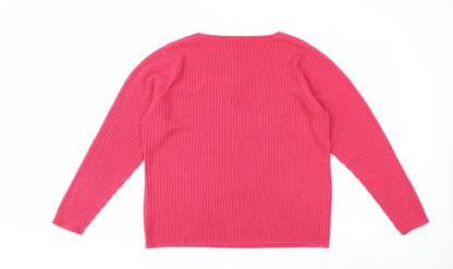 Cotton Traders Women’s Pink Knit Tunic Top Size 18/20 Long Sleeve Acrylic