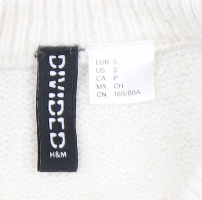 H&M Divided Women's Black & White Striped Knit Jumper Size 8