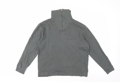 Benger Men's Grey 1/4 Zip Cotton Sweatshirt Size L Regular Fit