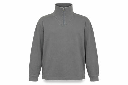 Benger Men's Grey 1/4 Zip Cotton Sweatshirt Size L Regular Fit