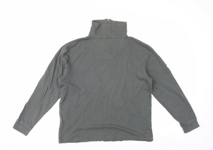 Benger Men's Grey 1/4 Zip Cotton Sweatshirt Size L Regular Fit