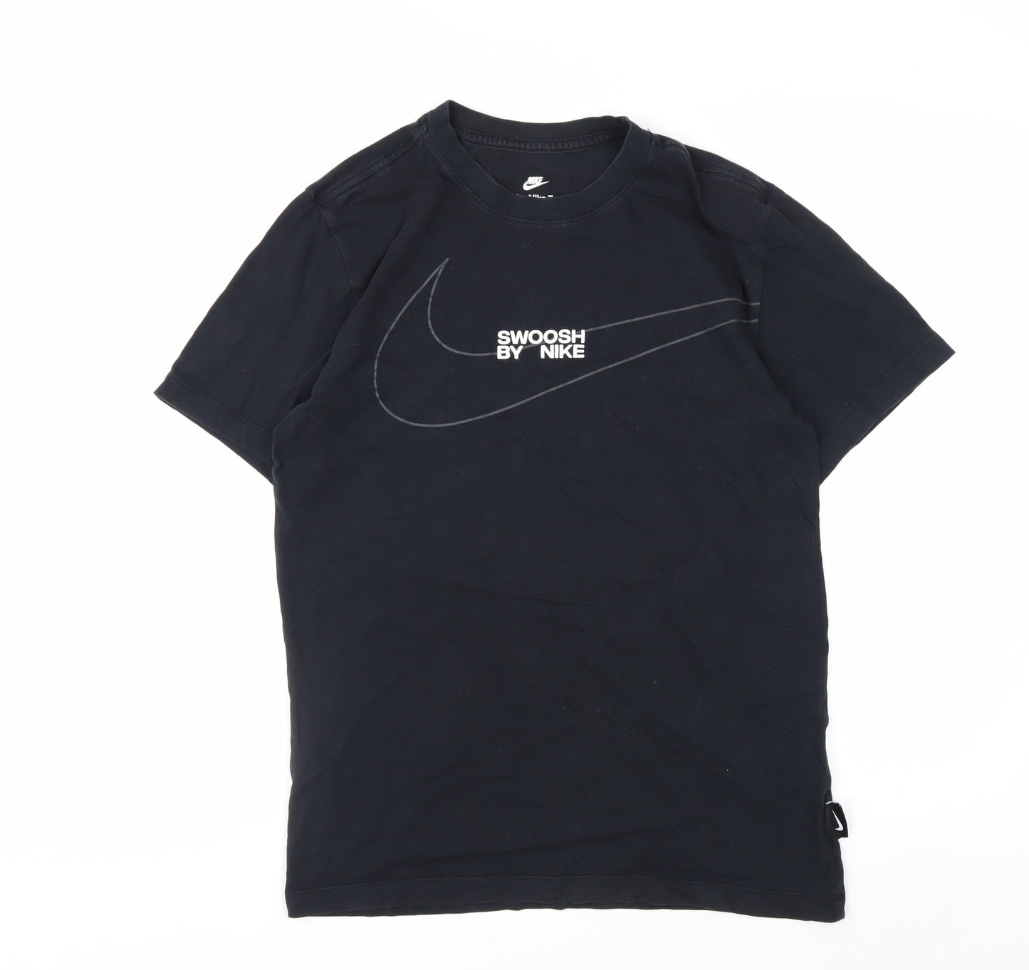 Nike Men’s Black Swoosh Graphic Cotton T-Shirt Size S