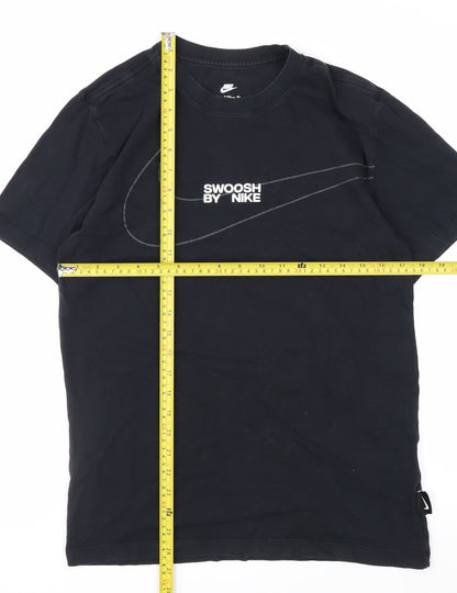 Nike Men’s Black Swoosh Graphic Cotton T-Shirt Size S