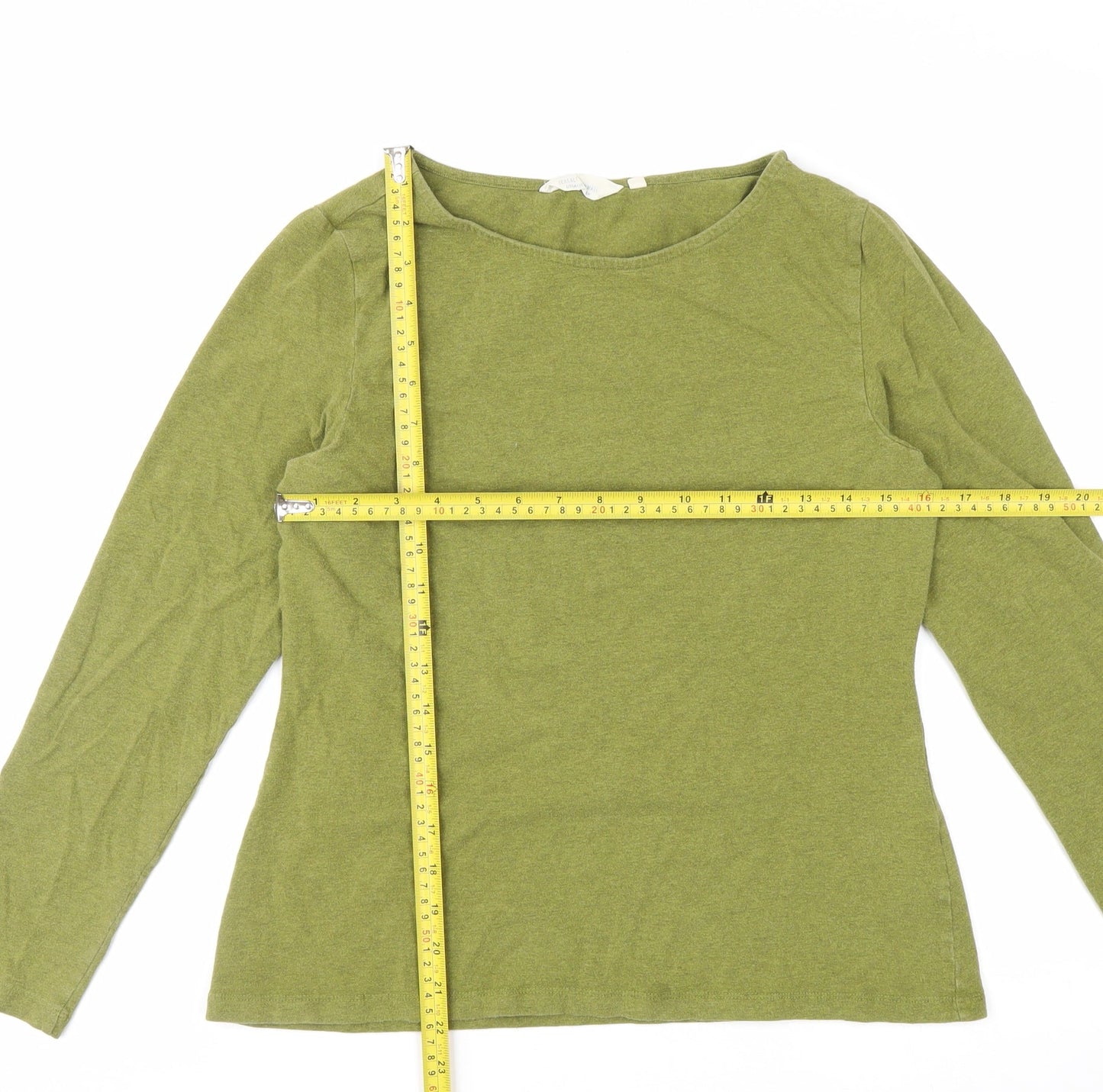 Seasalt Cornwall Women’s Green Long Sleeve Basic T-Shirt Size 14