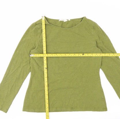 Seasalt Cornwall Women’s Green Long Sleeve Basic T-Shirt Size 14