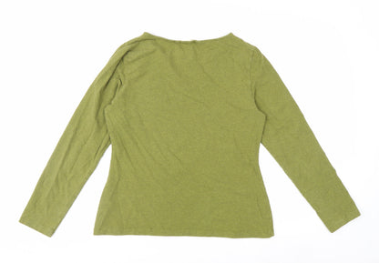 Seasalt Cornwall Women’s Green Long Sleeve Basic T-Shirt Size 14