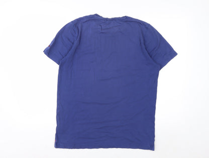 White Stuff Men's Blue Recording Studios Graphic T-Shirt Medium