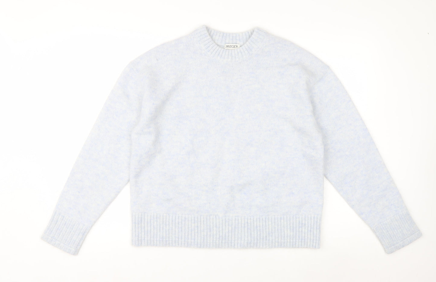 Marks and Spencer Jaeger Women's Blue Mohair Blend Crew Neck Jumper M