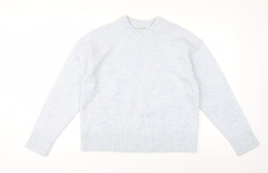 Marks and Spencer Jaeger Women's Blue Mohair Blend Crew Neck Jumper M