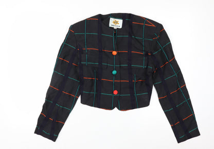 Ronfranco Women’s Multicoloured Checked Cropped Blazer Size 8