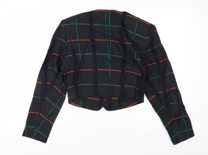 Ronfranco Women’s Multicoloured Checked Cropped Blazer Size 8