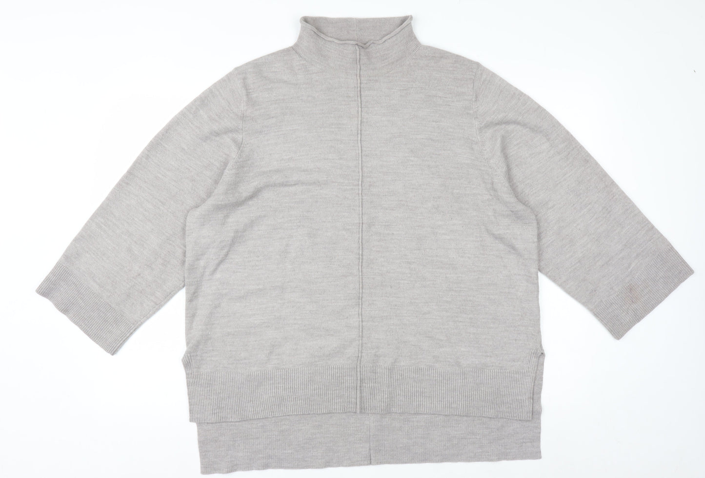 French Connection Womens Beige XL Mock Neck Knit Jumper