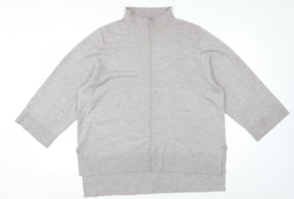 French Connection Womens Beige XL Mock Neck Knit Jumper