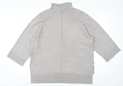 French Connection Womens Beige XL Mock Neck Knit Jumper