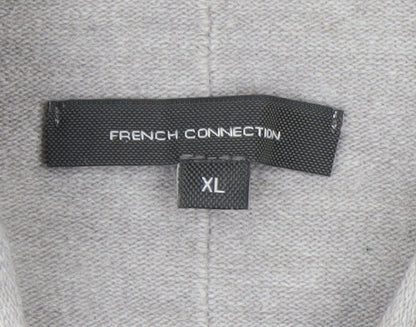 French Connection Womens Beige XL Mock Neck Knit Jumper