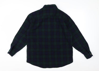 Pendleton Men's Green Plaid Wool Flannel Button-Up Shirt L