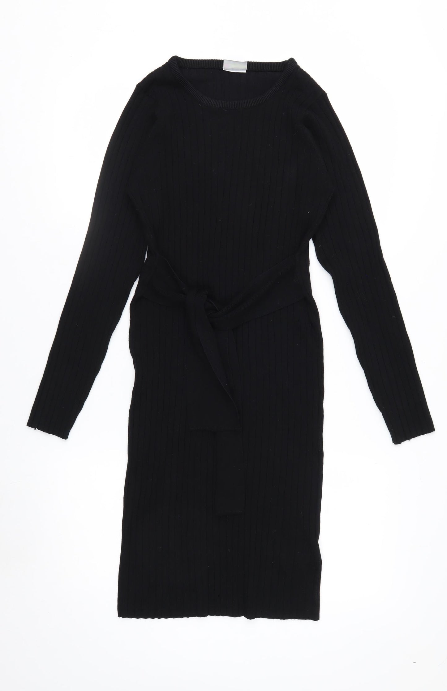 Esmara Women Black Bodycon Knit Belted Dress Size 10