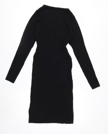 Esmara Women Black Bodycon Knit Belted Dress Size 10