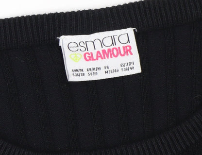 Esmara Women Black Bodycon Knit Belted Dress Size 10