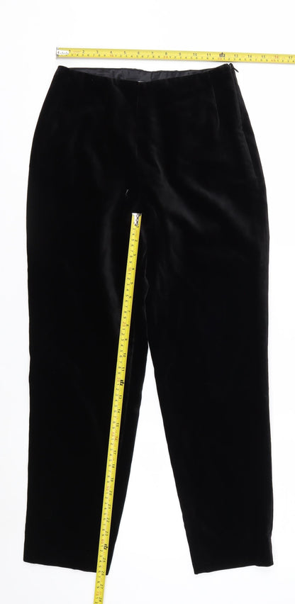 Marks and Spencer Women’s Black Velvet Petite Size 10 Straight Trousers