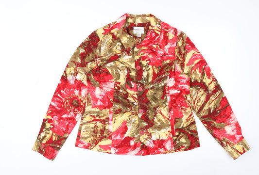 Christopher & Banks Women's Multicoloured Floral Cotton Stretch Jacket M
