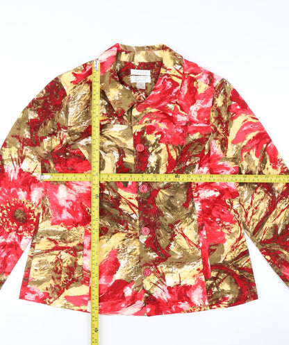 Christopher & Banks Women's Multicoloured Floral Cotton Stretch Jacket M